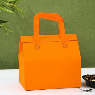 도시락 포장 보온백 배달용 소풍 보냉 단열 용기, 오렌지 소형 21x26x11