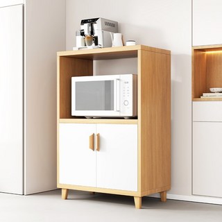 Kurua 다용도 주방 대용량 수납장, 우드 + 화이트