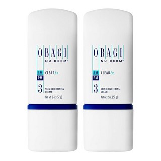 Obagi Medical Nu-Derm 클리어 Fx 스킨 브라이트닝 크림 알부틴 및 비타민 C 함유 어두운 반점 과다 색소 침착용 하이드로퀴논 프리 포뮬러. 56.7g 2온스, 2개