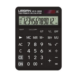 어반클릭 대형계산기 큰키패드 사무실 태양열 듀얼전원 퍼센트 UCA-B88 블랙, 단품, 단품