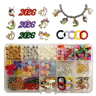 체리아트 소원 행운 비즈 팔찌 키링 DIY 만들기 세트, 1세트, 컬러