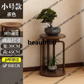 원목 진열대 찻집 작은 거실 바닥에 세우는 꽃 테이블 선반 장식품, 04 F