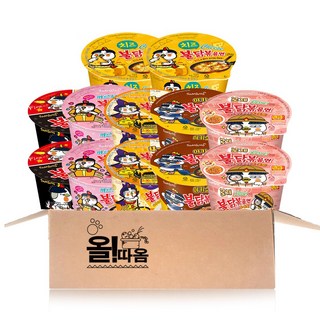 삼양 불닭큰컵 6종 12입 기획세트 (불닭2+치즈불닭2+까르보불닭2+로제불닭2+야키소바2+4가지치즈불닭2), 1박스