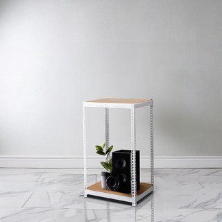 철제선반 무볼트 조립 앵글 수납장 높낮이조절 시스템선반 미니 틈새선반 300 400 500, 2단, 화이트