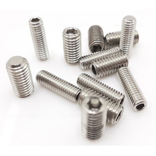 M3 M4 M5 M6 M8 內六角304不鏽鋼 止付螺絲 緊定螺釘 平尾無頭，防鏽耐腐蝕，穩固鎖緊，適用於機械設備和DIY, 1個, M6＊ 5mm ( 10支), 5mm