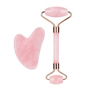 페이스 롤러 Gua 샤 세트 페이셜 바디 마사지 리프팅 뷰티 도구, [03] set, 1개