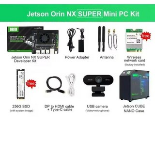 개발보드 와이파이 모듈 임베디드 엣지 시스템을 위한 117157TOPS 컴퓨팅 성능을 갖춘 Jetson Orin NX 슈퍼 개발자 키트 8GB16GB RAM 딥 러닝, 7)MiniPC Kit, 8GB