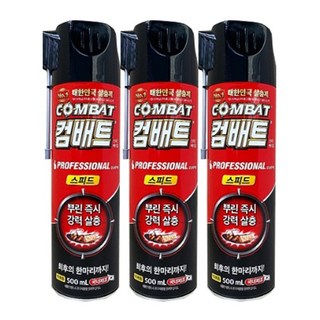 컴배트 스피드 500ml 3개 바퀴벌레약 살충제 스프레이