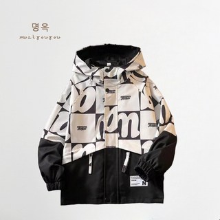 2025 春秋男童風衣外套，帥氣新款中大兒童秋裝男孩百搭衝鋒衣