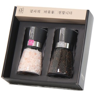 미담 뉴팩토리 히말라야핑크솔트 통후추 그라인더세트 결혼 조문 장례답례품, 7호 핑크솔트+통후추 그라인더(M), 1개