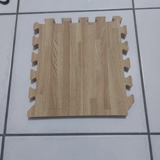 台灣製造 加厚款 貼膜拼花木紋 軟質地墊, 淺拼花,30*30*1.6cm, 1個