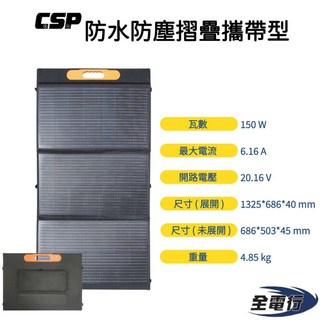 【全電行】2024最新款 折疊150瓦太陽能板 - 露營用電、12V電池充電, 1個