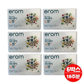 이롬 황성주 황선주 생식 가루 뉴밀 플러스 고식이섬유 고단백 동결건조 블랙푸드 마시는 영양식 아침 점심 저녁 식사 대용 선식 간식, 630g, 6박스