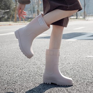 KANGWEILU 新款時尚外穿長筒雨靴 防滑防水膠鞋