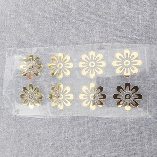 이로나 한복 전사지 전통문양 열전사 스티커 금박 은박 길상문 꽃문양, 1개, 전통 꽃무늬 패턴 -금박2.5cm직경/8개