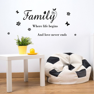 래미리아 다채로운 패밀리 영어 명언 홈데코 감성 벽스티커, 패밀리 영어 명언 스티커(블랙)