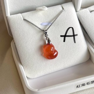 紅兔毛狐狸吊墜項鍊 天然水晶 附精緻盒裝 現貨實拍 性價比超高
