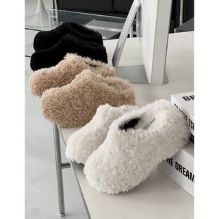 [자동비율보정/7cm] 뽀글이 통굽 슬리퍼 3color / 키작녀 비율깡패 힐 펌프스 털블로퍼 어그 부츠 랑지룸