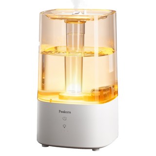 Peakora 대용량 가습기 무소음 무드등 가정용 사무실용, 화이트