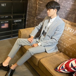 TOP_KOREA 正韓 岩石灰西裝套裝 (3件式)