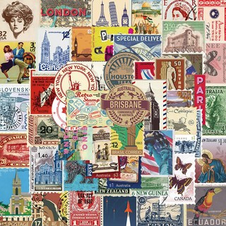 포트렘 캐리어 노트북 스티커, 1세트, 03_세계우표