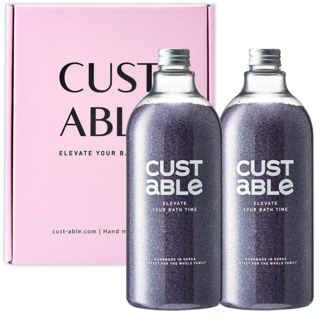 커스터블 퍼퓸 배쓰 솔트 소금 입욕제, 퍼플, 2개, 1.1kg