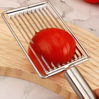 쿠코아 스테인리스 과일 슬라이서 다용도 컷팅기 주방 커터, 1개, 실버