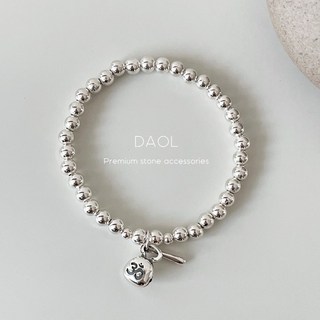 925실버 소원성취 5mm 목탁 은볼팔찌 불교 염주팔찌