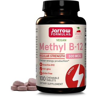 Jarrow FORMULAS 賈羅公式 甲基B12口含錠 500mcg 櫻桃口味, 100顆, 1罐