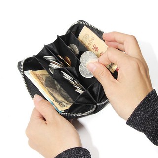 솔바인 도난방지 RFID 차단 일본 엔화 대용량 동전지갑 손목 스트랩형