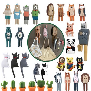 [오늘출발!!->내일도착] 담앤드솜 동물 자석 현관 마스크 걸이 구부러지는 초강력 자석 마그네틱 후크 고리 홀더 만능 현관문 훅 고양이 모자 냉장고 차키 키 열쇠 문 도어, 01. 동물농장 자석 마스크걸이, 허니곰돌이, 1개