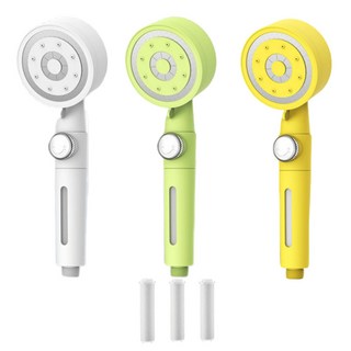 퀴너 필터샤워기 세트 (본품+필터 총4개), 그린, 1개