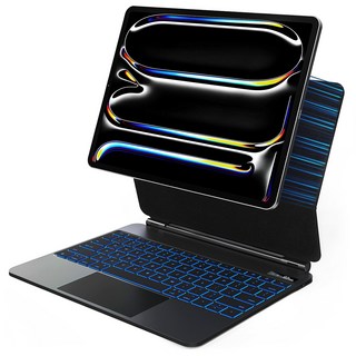 아이패드 프로 M4 13인치 전용 매직 키보드 블루투스 케이스 한글 iPad Pro 케이스, 블랙, 1개
