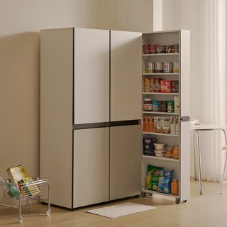 해피아이 비올레 냉장고 틈새장 틈새수납장 슬라이딩 주방수납장 비스포크 타입, 비스포크 타입 (좌형), 코타화이트