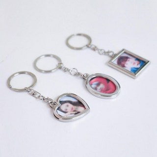 메탈 증사 증명사진 키링 홀더 보관 3 종 포토 액자 실버 포카 카드 가방 열쇠고리, 타원, 타원, 1개