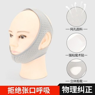 透氣止鼾帶 (買一送一) 防打呼 防止口呼吸 物理糾正, 1個, 灰色透氣款(送閉嘴貼)