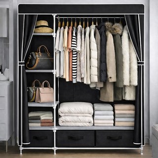 라온프리 튼튼한 가정용 조립식 비키니옷장, 블랙