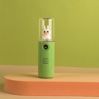 나노 스프레이 귀여운 소녀 심장 스프레이 얼굴 수화 악기 휴대용, 토끼 녹색