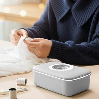 홈앤하비 가정용 바느질세트 돋보기 반짇고리, 1개, 그레이케이스