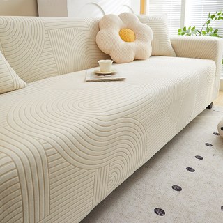 Zebeer 사계절 소파커버 고탄력 전방위 소포 미끄럼 애완 발톱 방지 쇼파커버, 1세트, 베이지