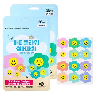 해피플라워 모기패치 썸머패치 기피패치 국내제조, 혼합색상, 2개