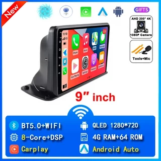 9/10인치 카플레이 안드로이드 15 카 라디오 멀티미디어 내비게이션 GPS 계기판용 트럭 2딘 스테레오 DVD, 06 4G-64G CAM