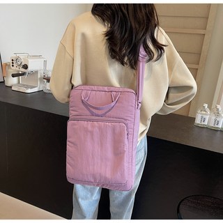 노트북 패디드 크로스백 서류가방 맥북파우치, 연보라색, 1개