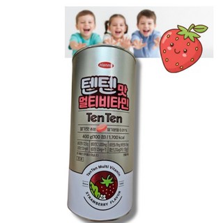[셀러AZ] 한미약품 텐텐맛 멀티비타민 100정 딸기맛 츄정 칼슘 비타민 성장기 영양제, 1개