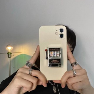 手搖老虎機蘋果手機殼 復古趣味保護套 (台灣出貨)