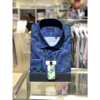 [예작]남성정장 와이셔츠 코튼텐셀 플라워프린트 기본 슬림핏 긴팔셔츠 (YJ3FUA556NY)