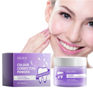 [1+1]광학 색상 보정 치아 미백 파우 더강력한 치아미백 치아 얼룩 치석 개선/치아 얼룩 제거/구강 환경 개선/지속적인 상쾌한 입냄새, 2개, 30g