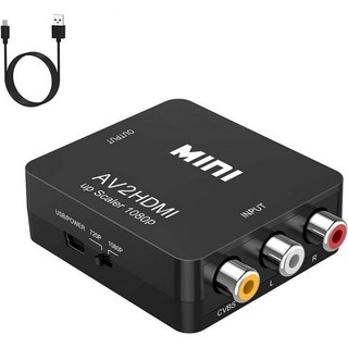 RCA에서 HDMI로 AV에서 Vilcom 1080P Mini RCA 복합 CVBS PC 노트북 Xbox PS4 PS3 TV STB VHS VCR DVD 블랙 용 USB 충전, 1개