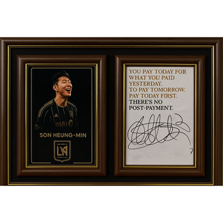 손흥민 명언 사인 더블 프레임 월넛 우드 인테리어 액자 탁상용, 1개
