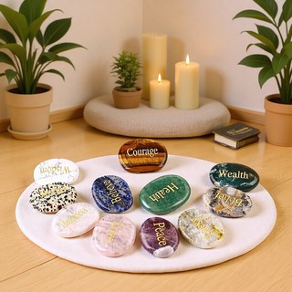 天然白水晶原石掌心瑜伽冥想手握礦石擺件，能量療癒，提升專注力，隨身攜帶, 款式隨機,約4*3cm